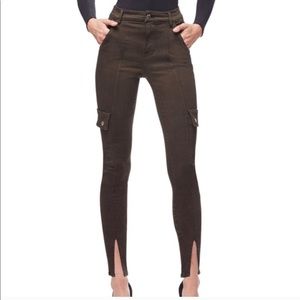 Good American Good Legs Cargo Jeans Olive size 6